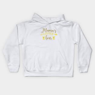 Mama's Little Bear Cute gift for baby yellow bear Kids Hoodie